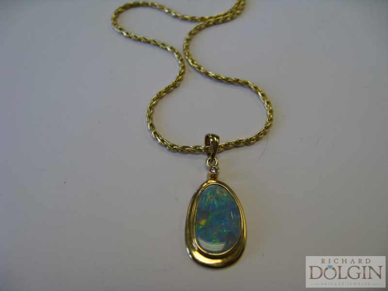 Custom made opal pendant