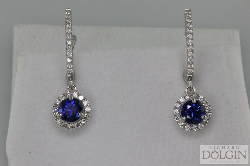 Ceylong Sapphire and Diamond Earrings