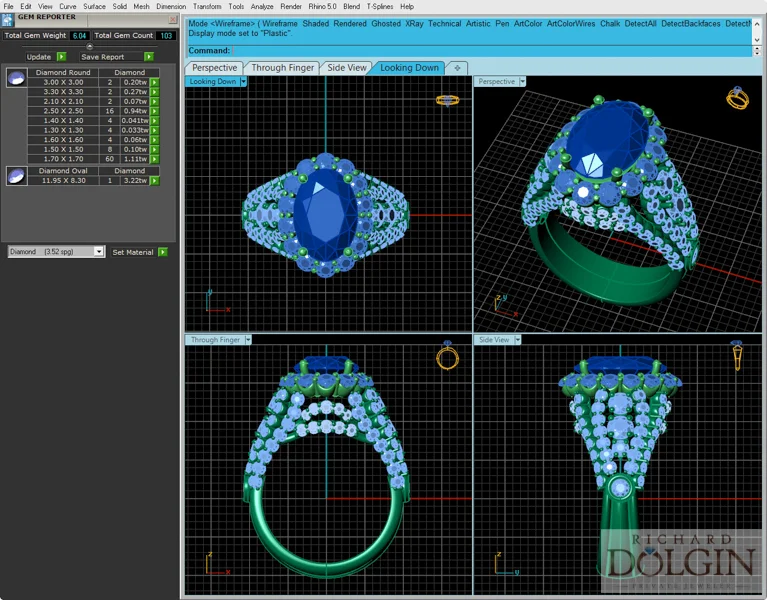 CAD/CAM Rendering of Ring Design