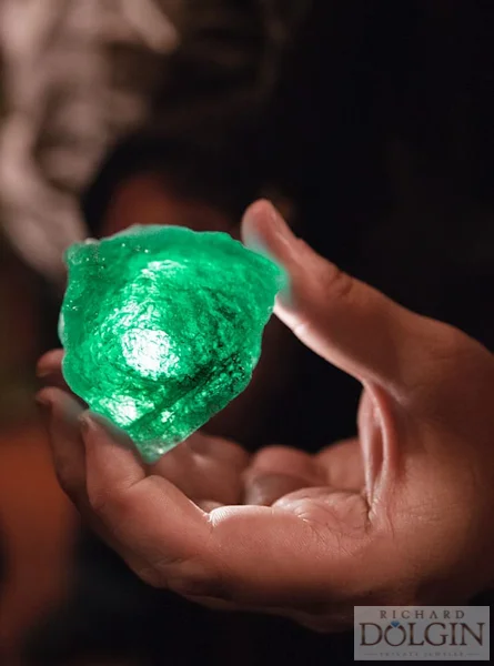 Rough uncut emerald