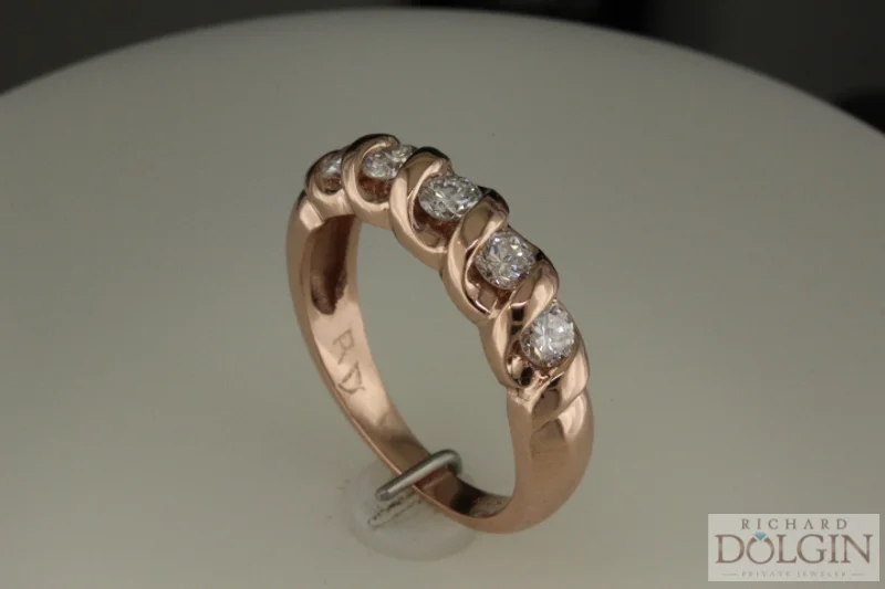 Rose gold and diamond band