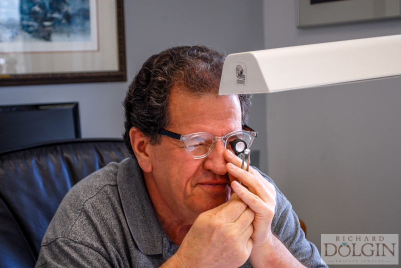 Examining a diamond