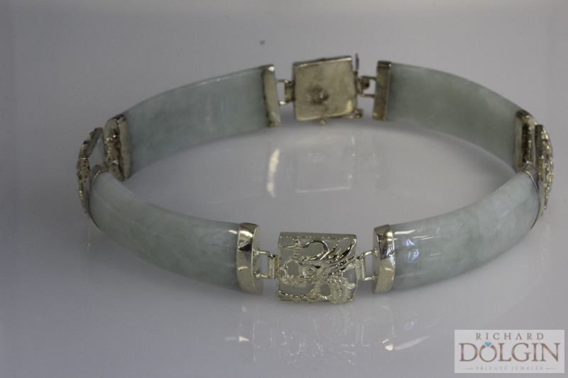 14k gold and Jade bracelet