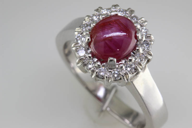 Cabochon ruby ring