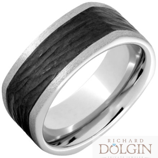 Serinium band with black ceramic inlay