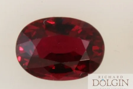 Oval pigeon blood red ruby