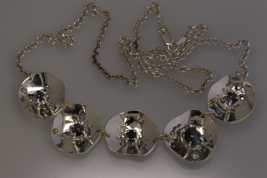 Alexandrite and silver necklace