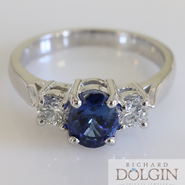 Oval Ceylon Blue Sapphire Ring