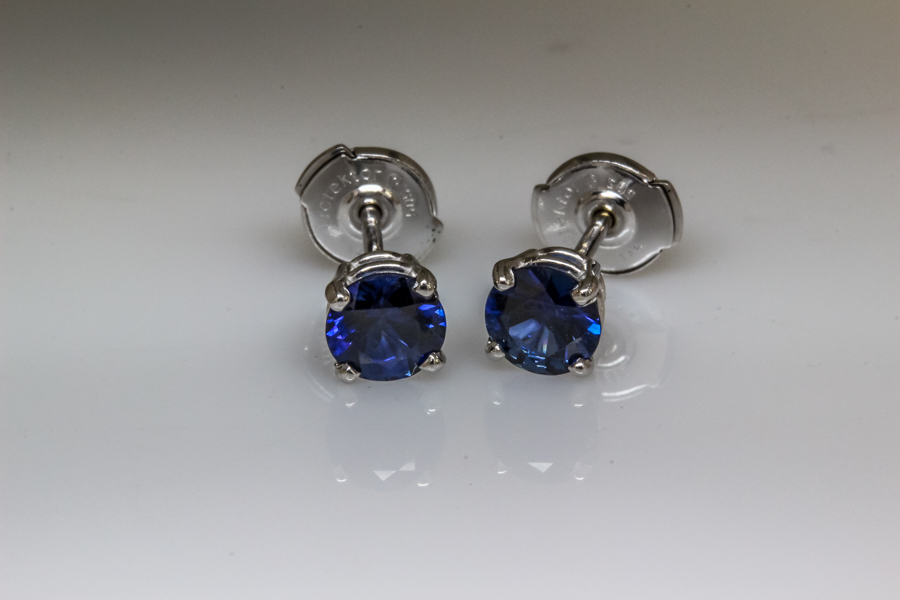 Sapphire solitaire earrings