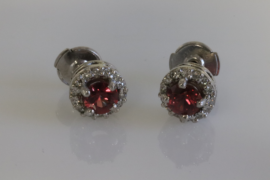 Red sapphire earrings