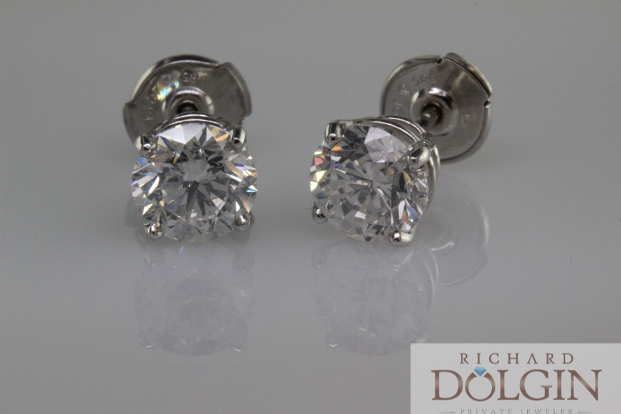 Diamond solitaire earrings