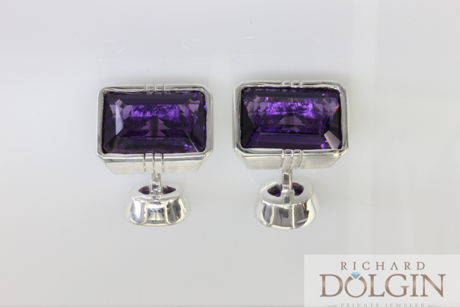Amethyst Custom Made Cufflinks
