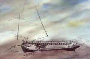 Orcadian Shipwreck 18" x 24" Located & Identified by Artist - Artist's Collection