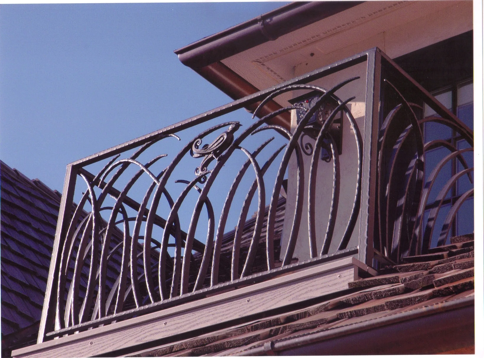 Forged Bird and Reed Balcony Railing