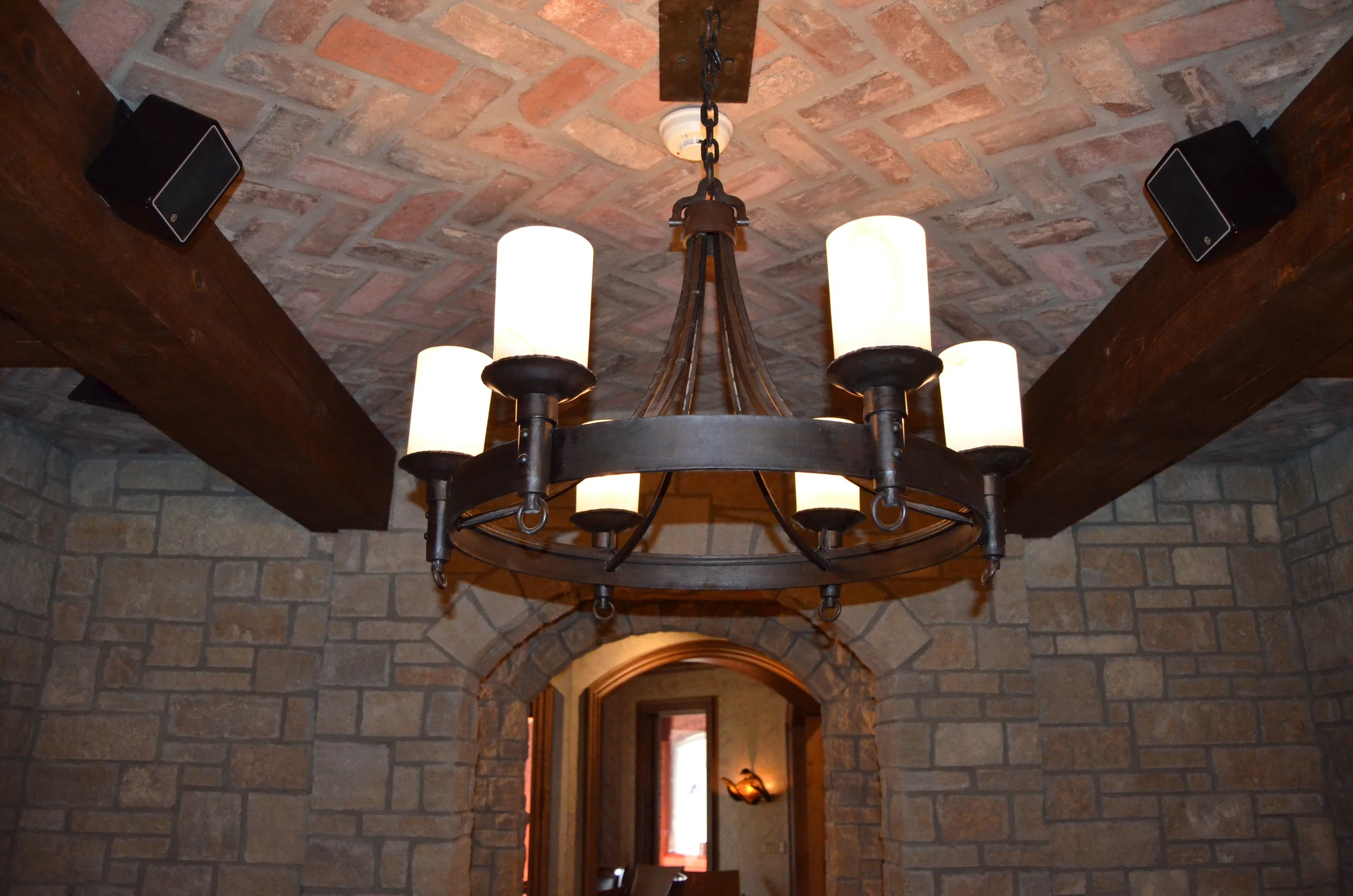 Gothic Chandelier with Blown Glass Shades