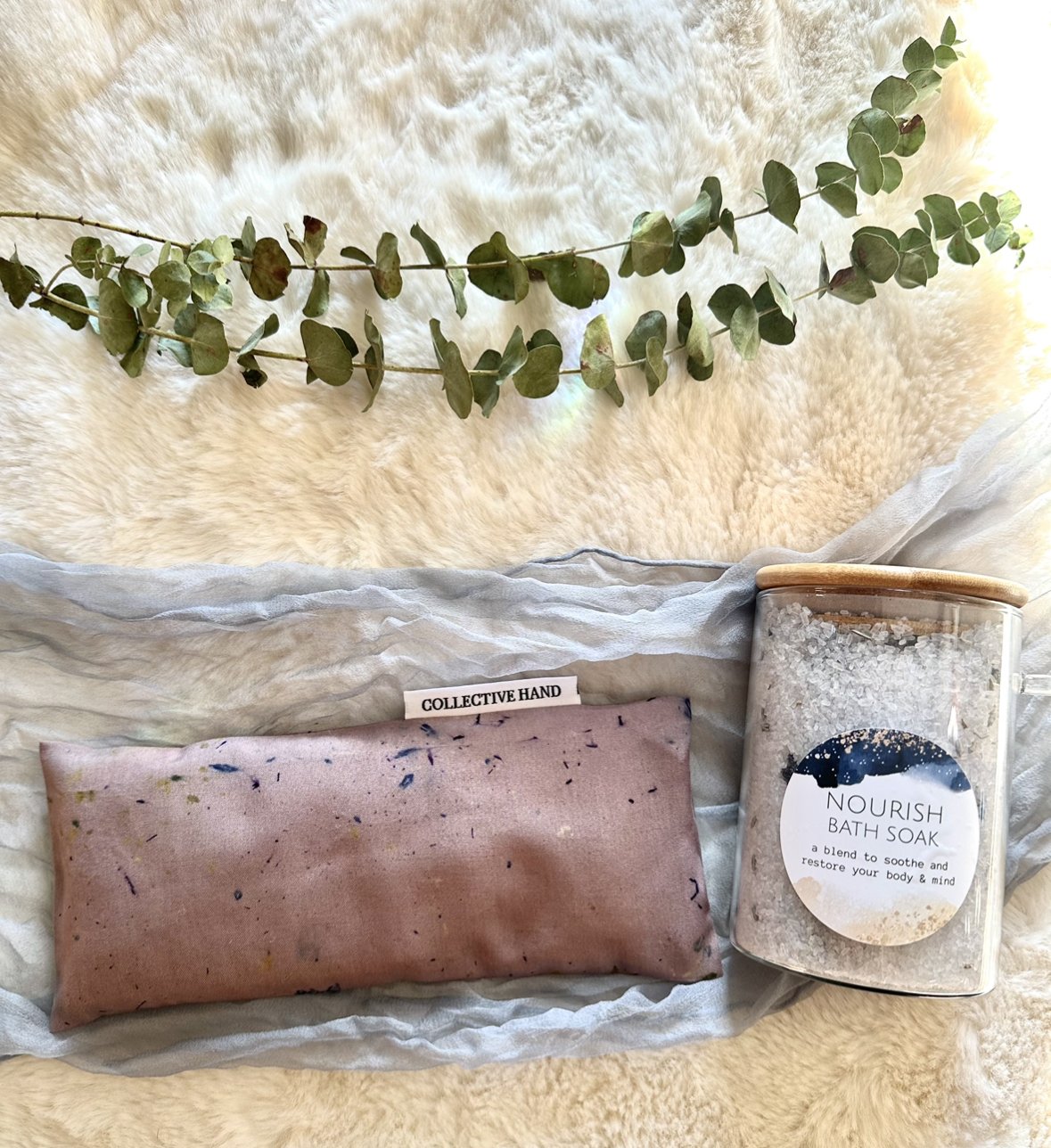 Soak & Rest Bundle: Nourish Bath Soak + Aromatherapy Eye Pillow