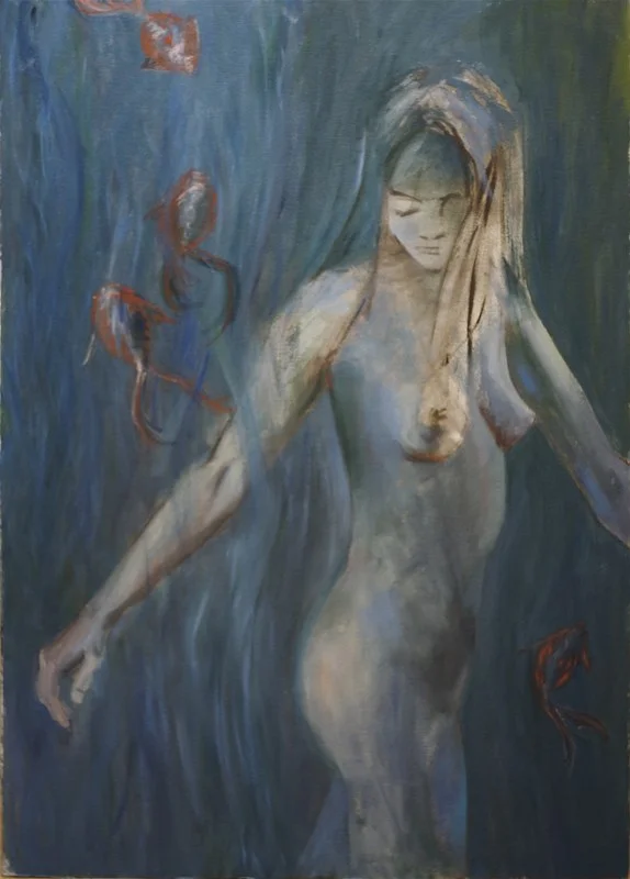 woman under water