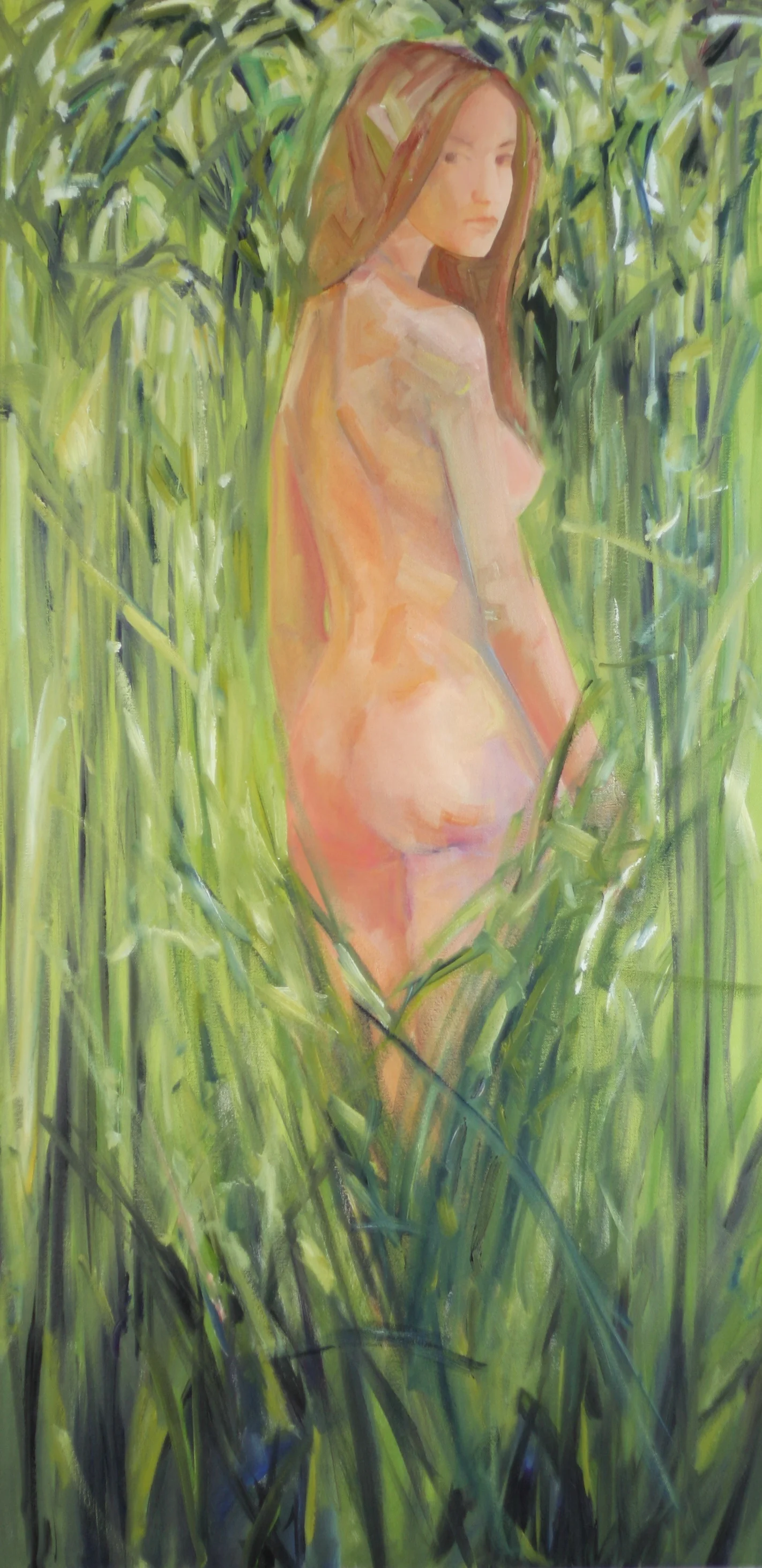 woman in tall grass
