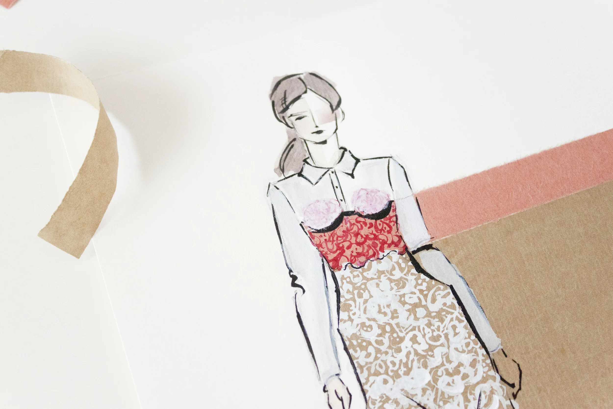 Victoria-Riza | Fashion Illustrator | Valentine's Look No. 2 | Marco de Vincenzo Spring 2016