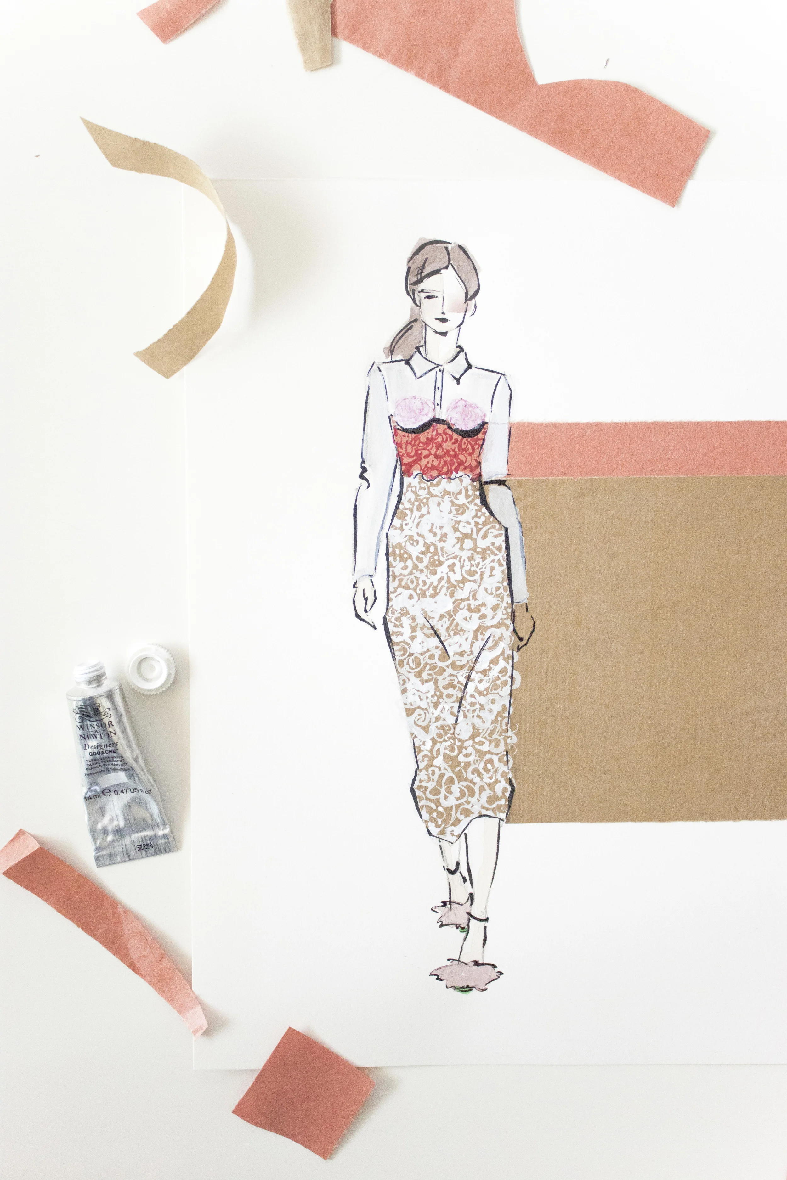 Victoria-Riza | Fashion Illustrator | Valentine's Look No. 2 | Marco de Vincenzo Spring 2016