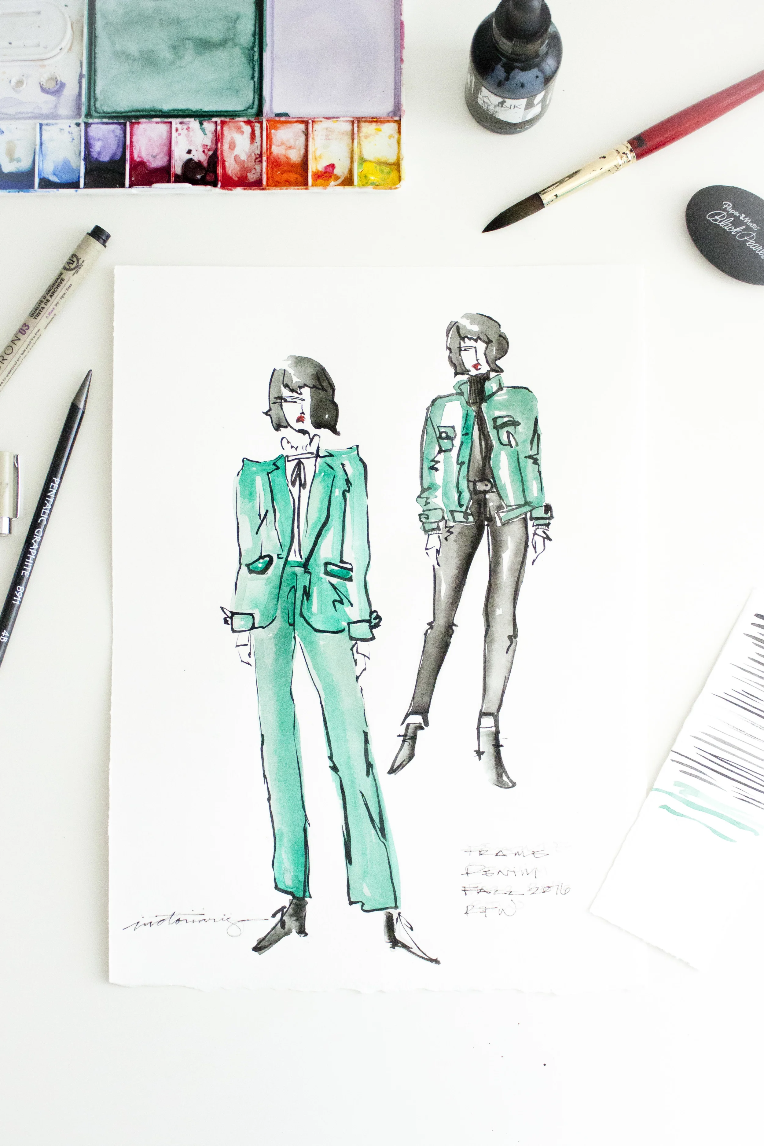 Victoria-Riza Fashion Illustrator | Frame Denim Fall 2016 RTW
