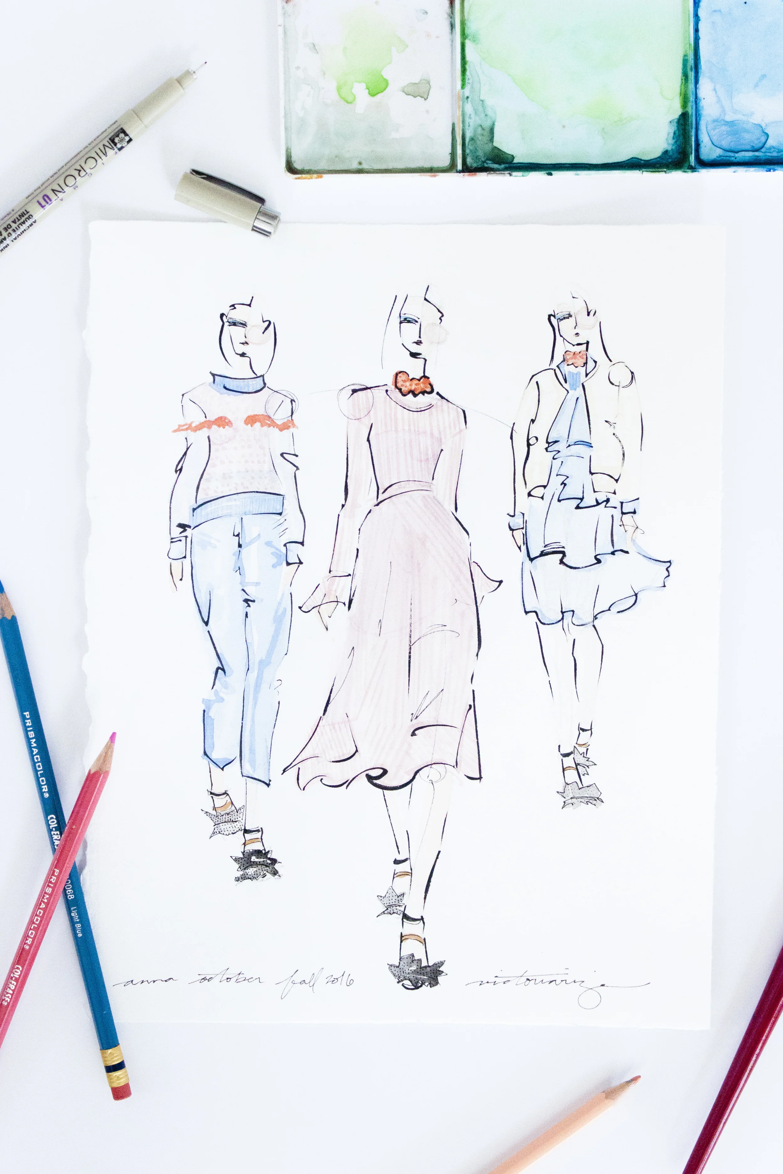 Victoria-Riza Fashion Illustrator | Anna October | Kiev Fall 2016