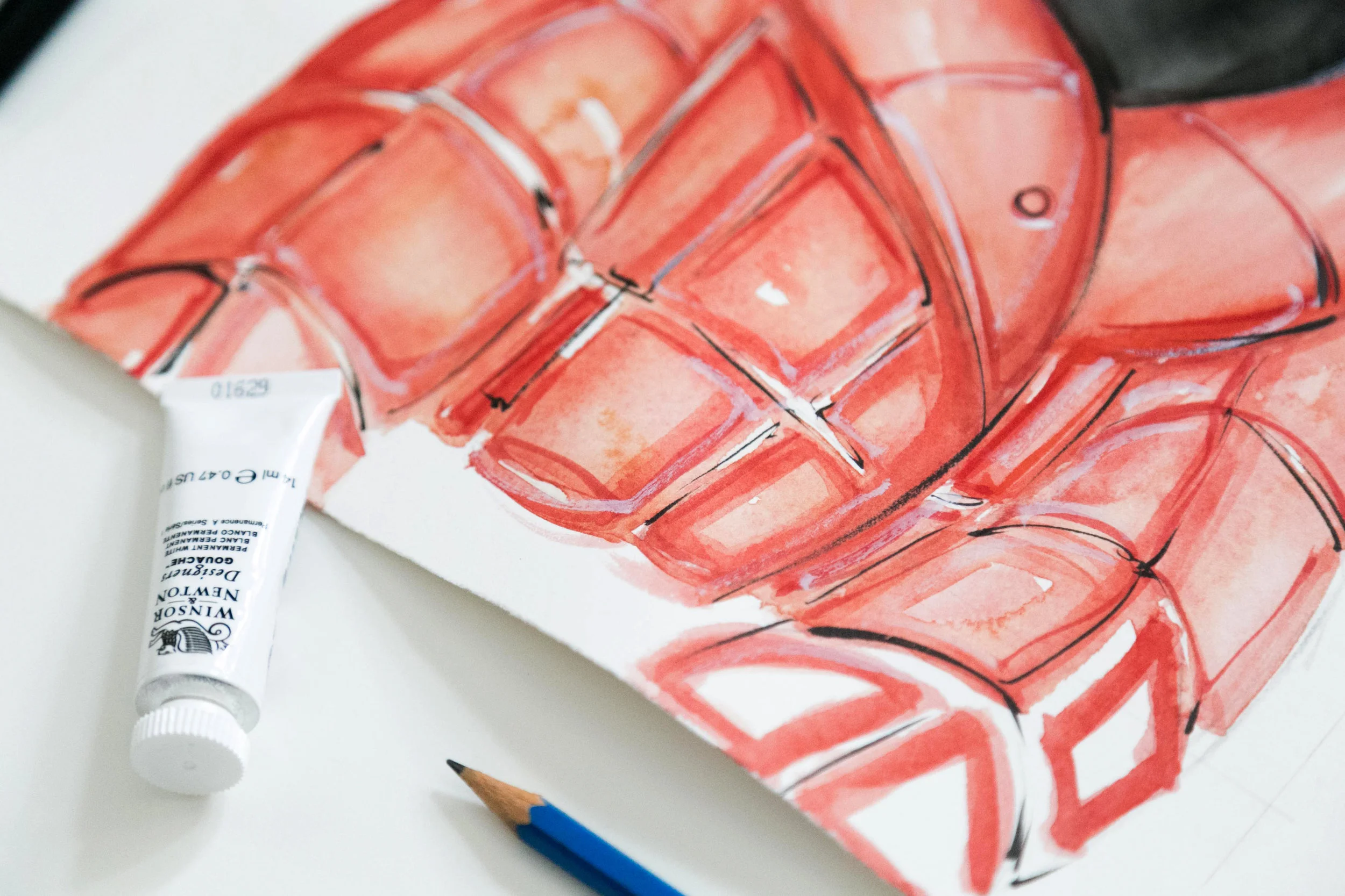 Victoria-Riza Fashion Illustrator | Red Puff Coat