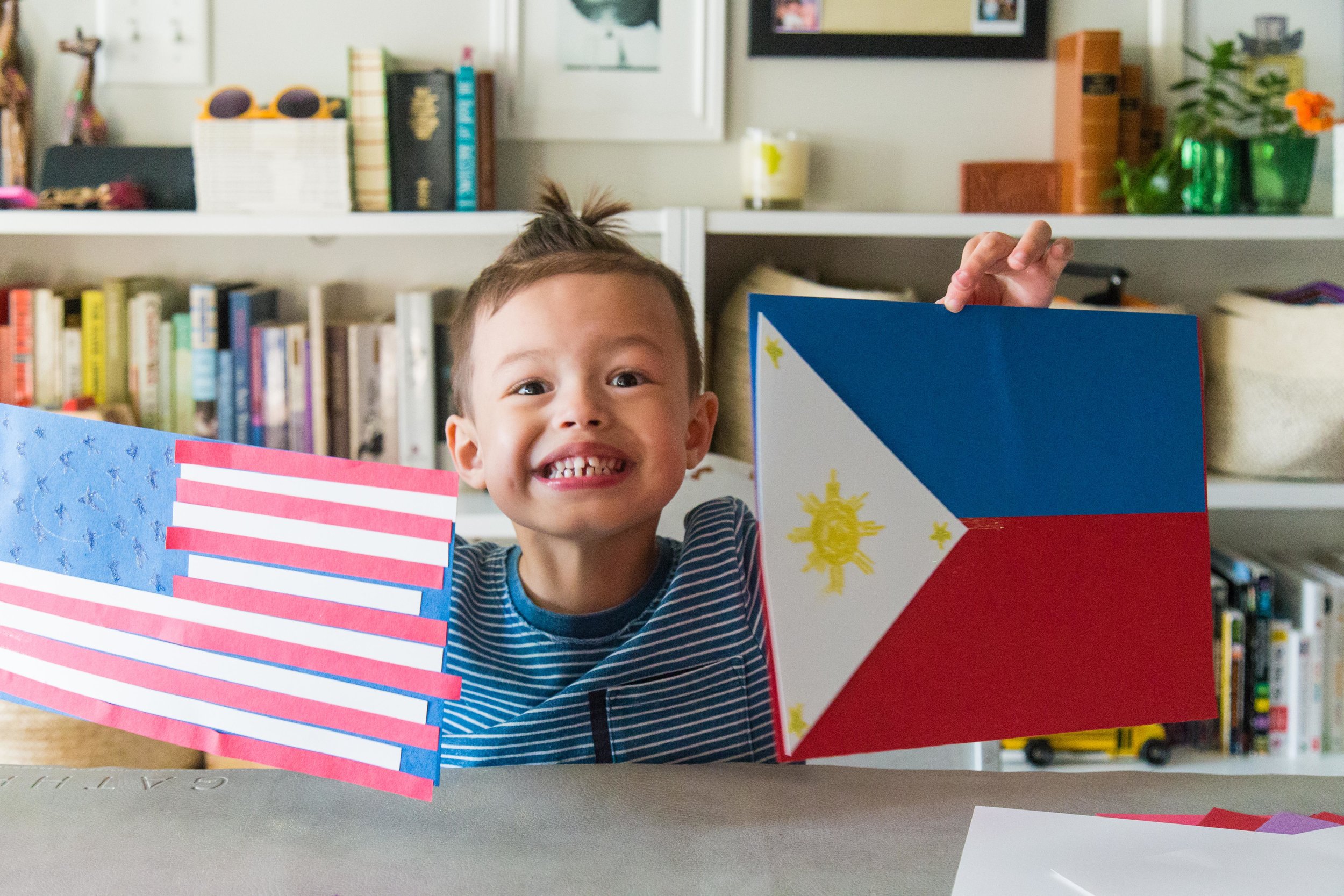 Victoria-Riza Fashion Artist Illustrator and Printmaker | Mommy and Me Art for Asian-American Heritage Month | My Countries' Flags