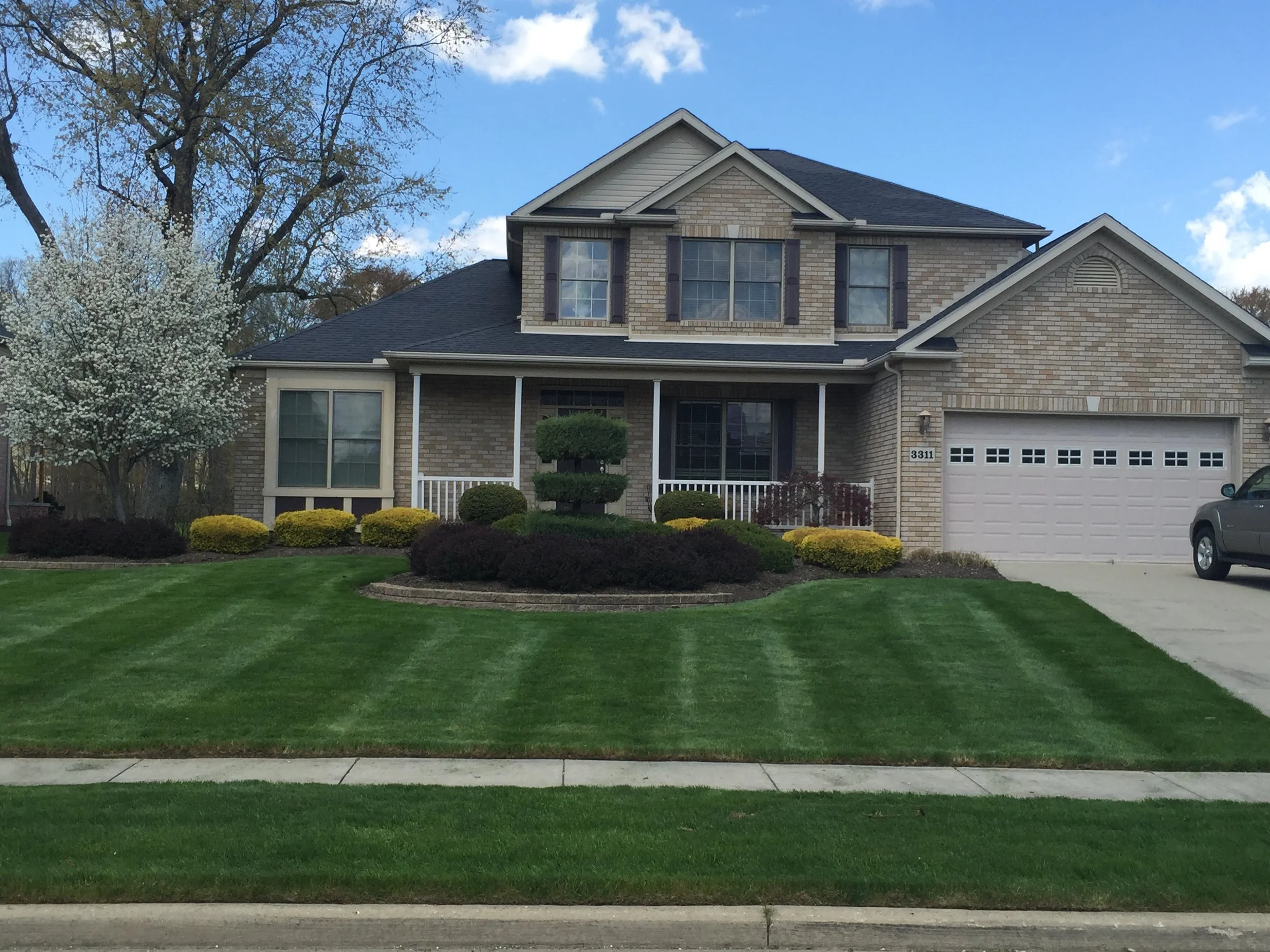 Regulary fertilized and aerated lawn. Green, Ohio.