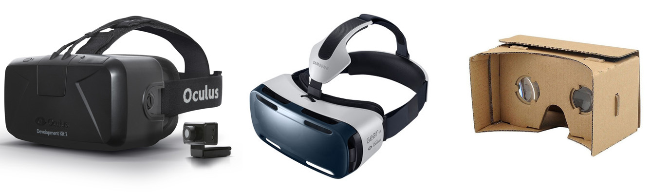 Oculus Rift, Samsung VR and Google Cardboard