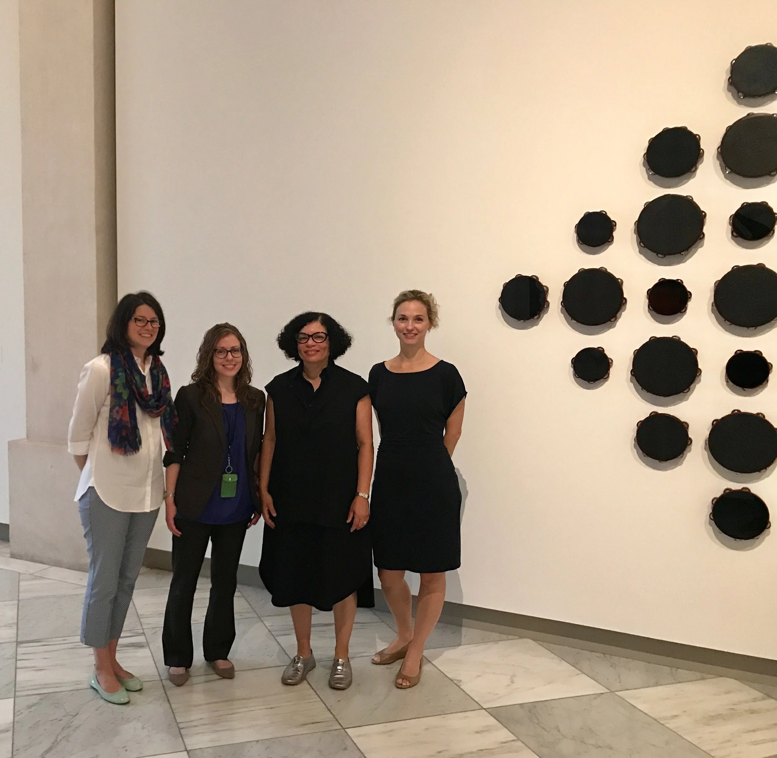Joanna Marsh, Senior Curator of Contemporary Interpretation, Anne Showalter, Education Research Specialist, yours truly, and Sarah Newman, Dicke Curator of Contemporary Art.
