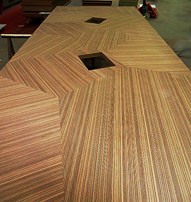 Custom veneer table