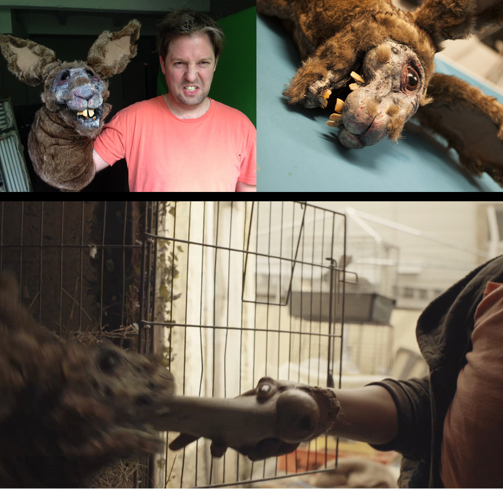 Studio Local is better known for its beautifully crafted animation than its compositing / flame type work, but its something we are very good at. When director Mark Albiston approached us and asked us to contribute to his ad-films Studio Local agreed to finish numerous VFX shots all seamlessly composited within the live action plates. a little bit about the process . . One of our favourite shots is the zombie bunny. Its a very quick shot but we feel strongly that you miss detail when its not there so we asked Charles Cumming to make a practical rabbit so that we could shoot a plate separately to grab the bone. Weirdly Charles somehow looks like his creation !