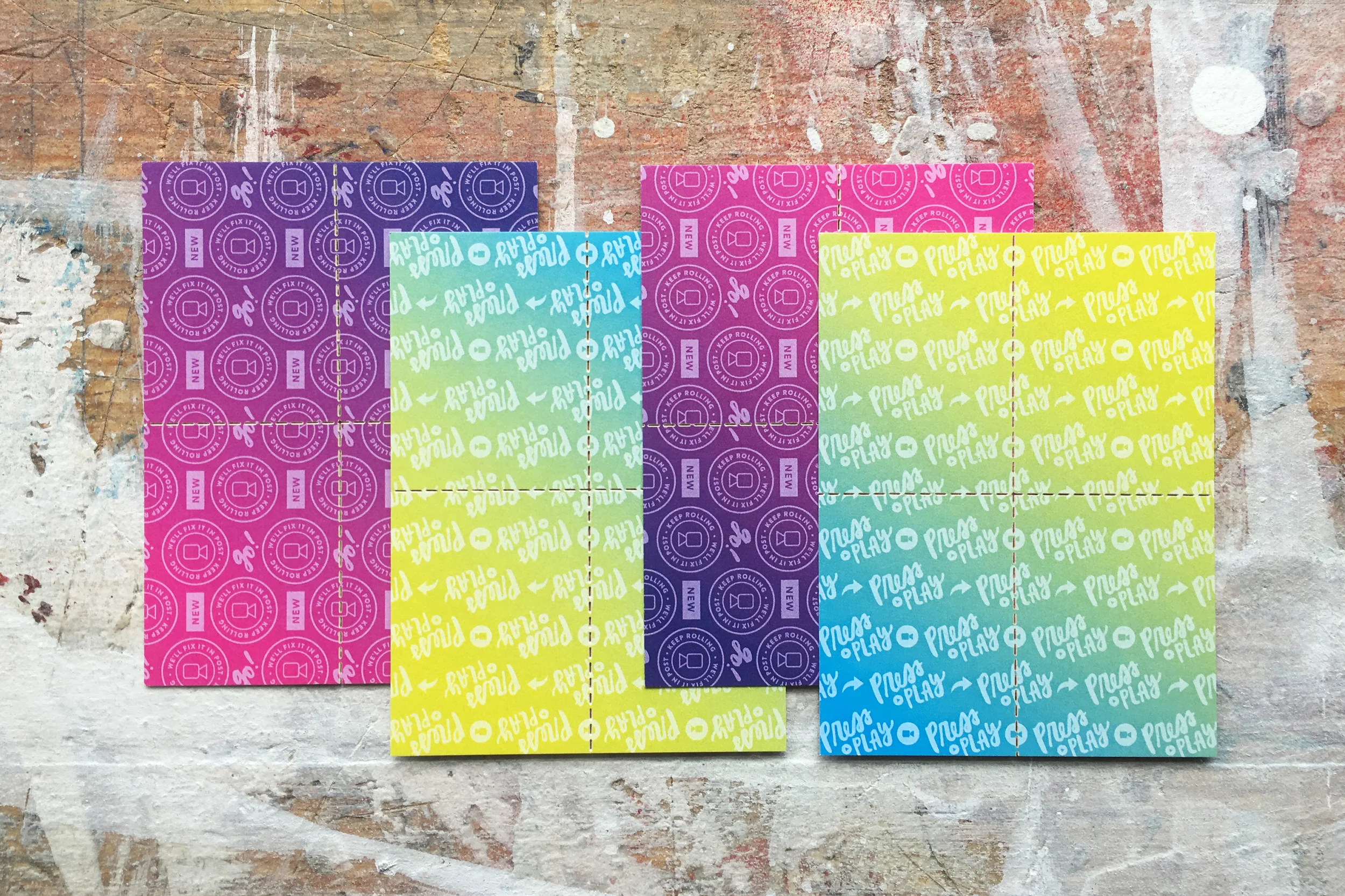 We had two designs for these perforated cards, but I packaged them like this — looks like FOUR designs, eh?? Right? Right? ;D