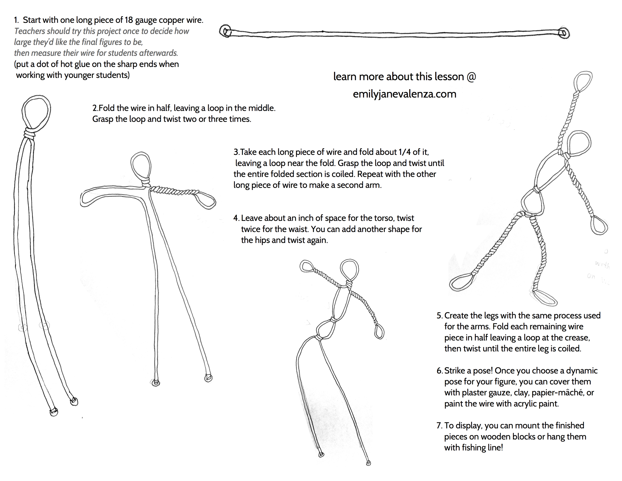 wire figure building steps