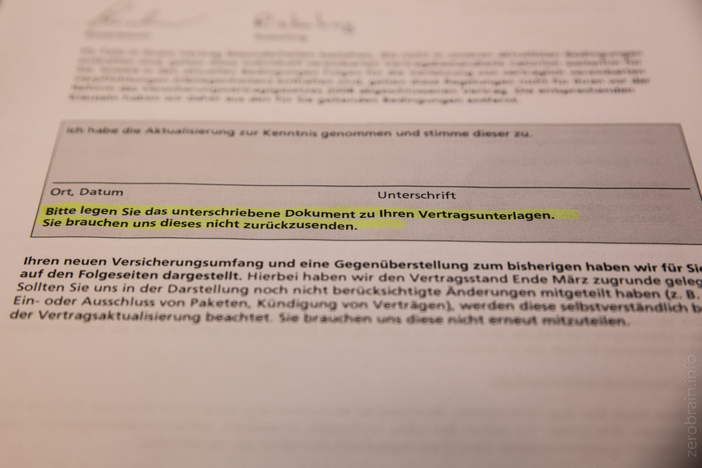 Lustige Post von der Versicherung