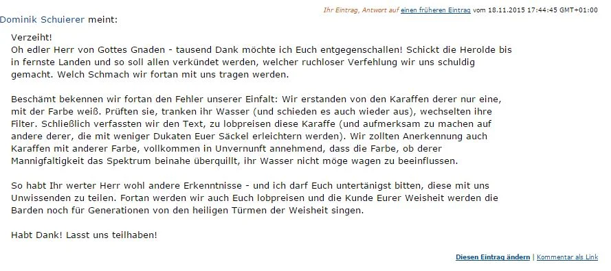 Leserkommentar der Woche