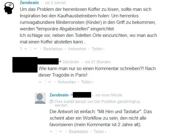 Facepalm der Woche - Kommentar: ich bin so unsensibel!