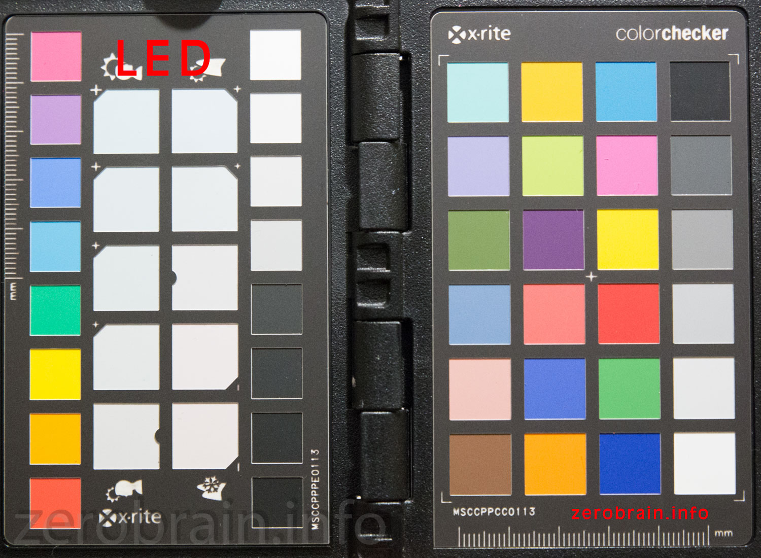 Color Test Chart "LED" (Weißabgleich ca. 3000K)