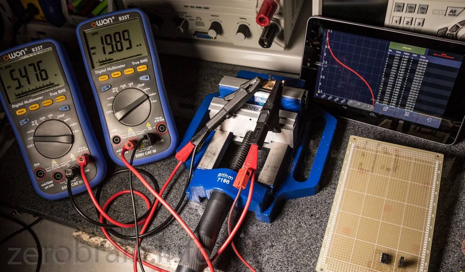 Messaufbau zum 9V Batterietest