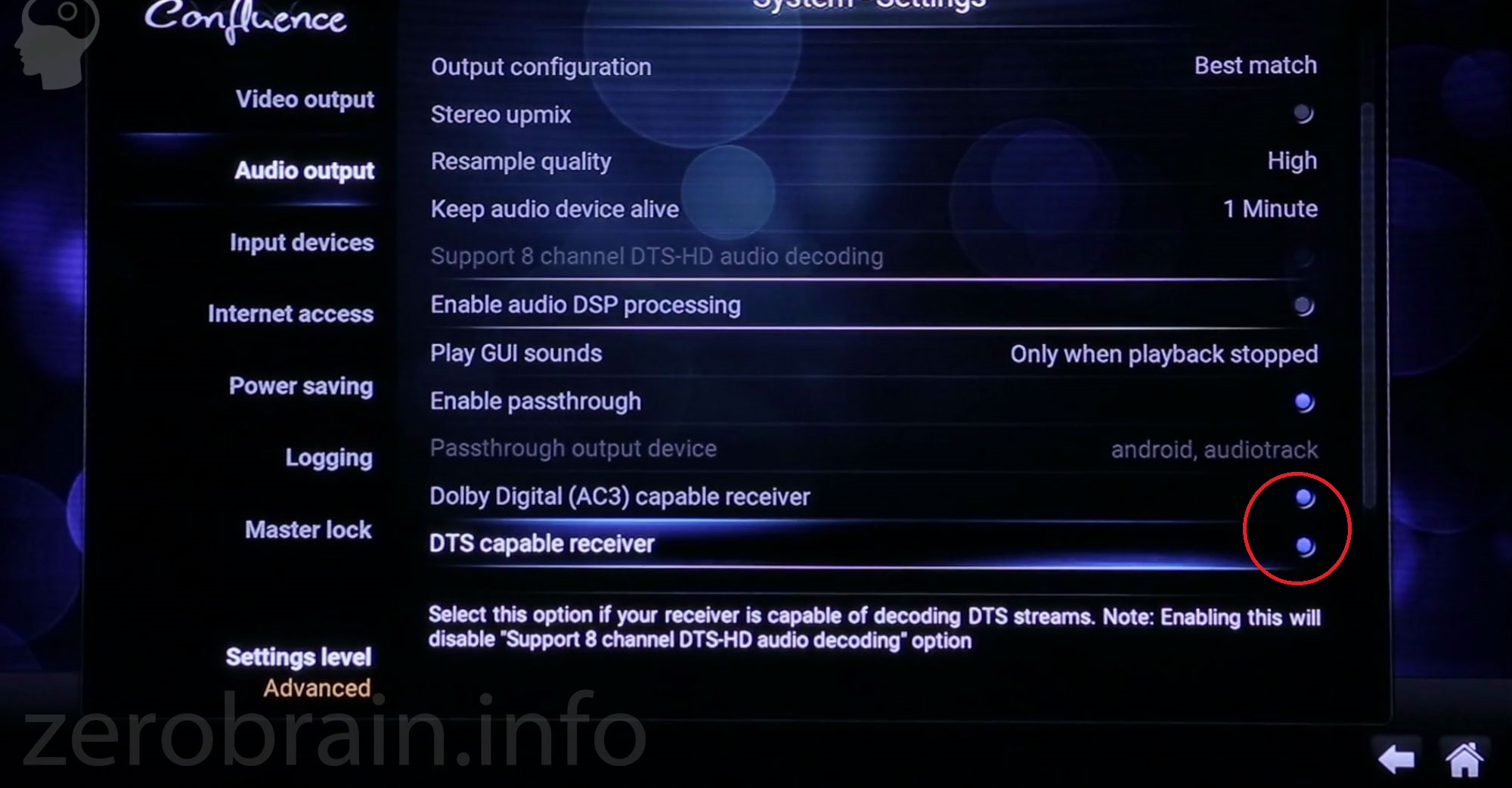 Audio Settings Kodi (Dolby, DTS)