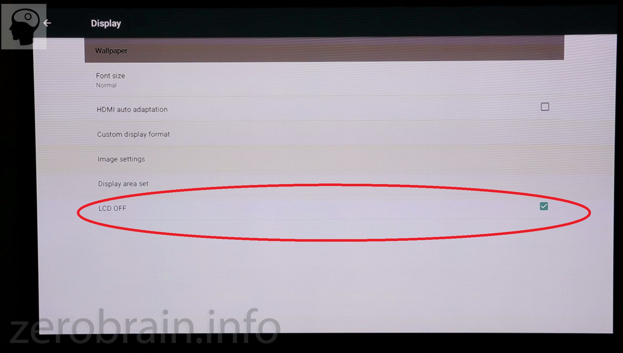 Abschalten des externen Displays des Himedia Q10