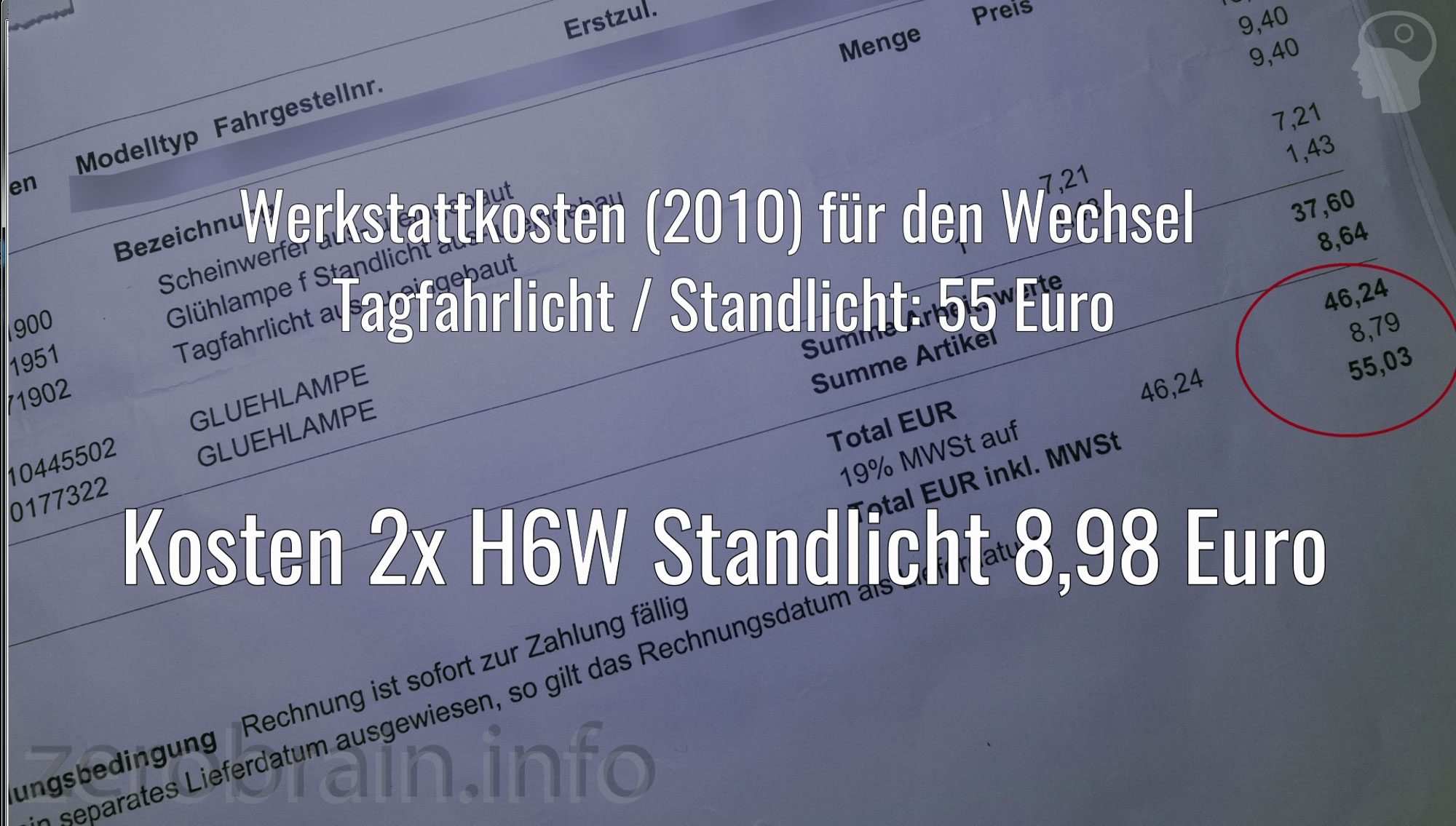 Werkstattkosten des Lampenwechseln beim Adui TT 8J