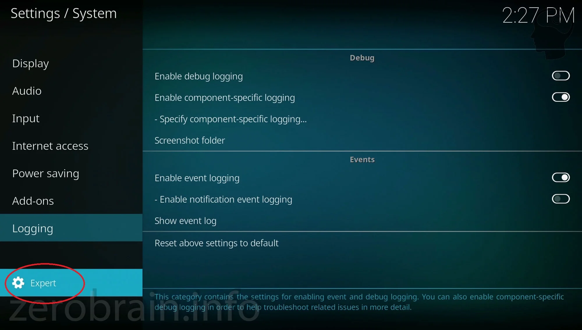 Kodi Einstellungen: Expertenmodus