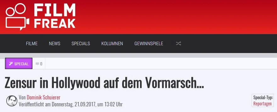 "Zensur in Hollywood auf dem Vormarsch"