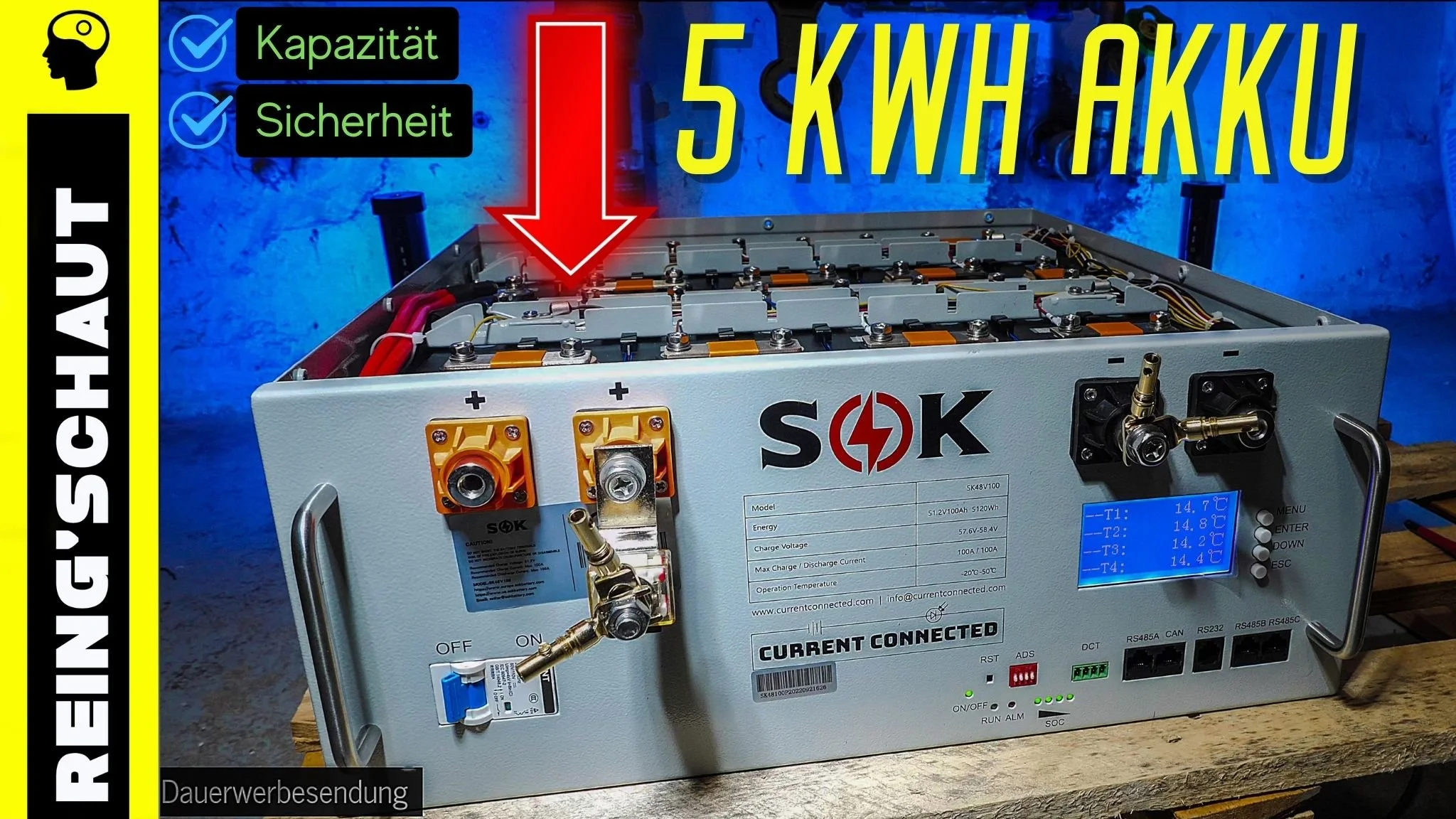 SOK Akku 48V / 100Ah (LiFePO4) im Test