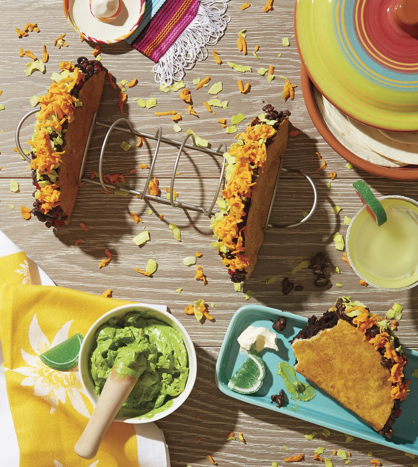 Taco made from cakes created by Yolanda Gampp.