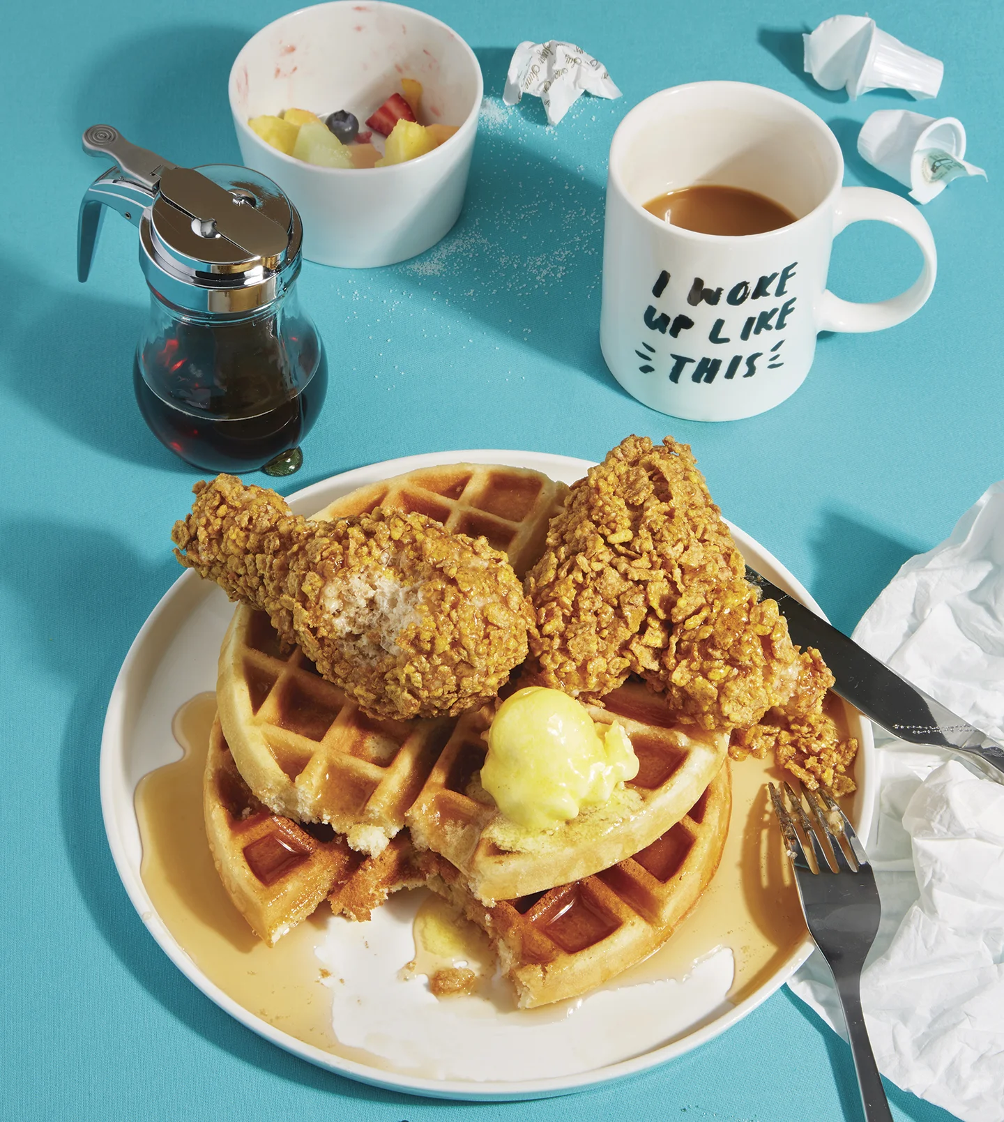 Chicken 'n' Waffles made from cake by Yolanda Gampp.