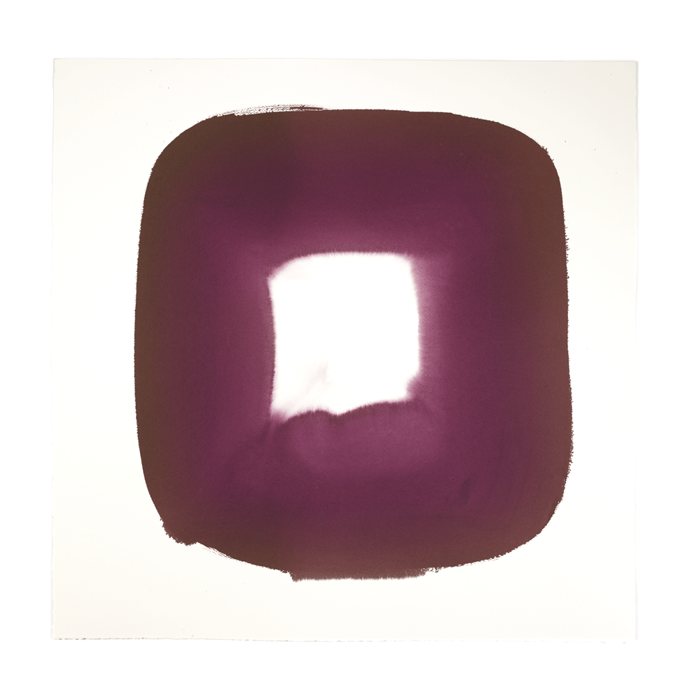  Aperture in English Violet VII, 2015 Acrylic on watercolor paper 28 x 28 inches   