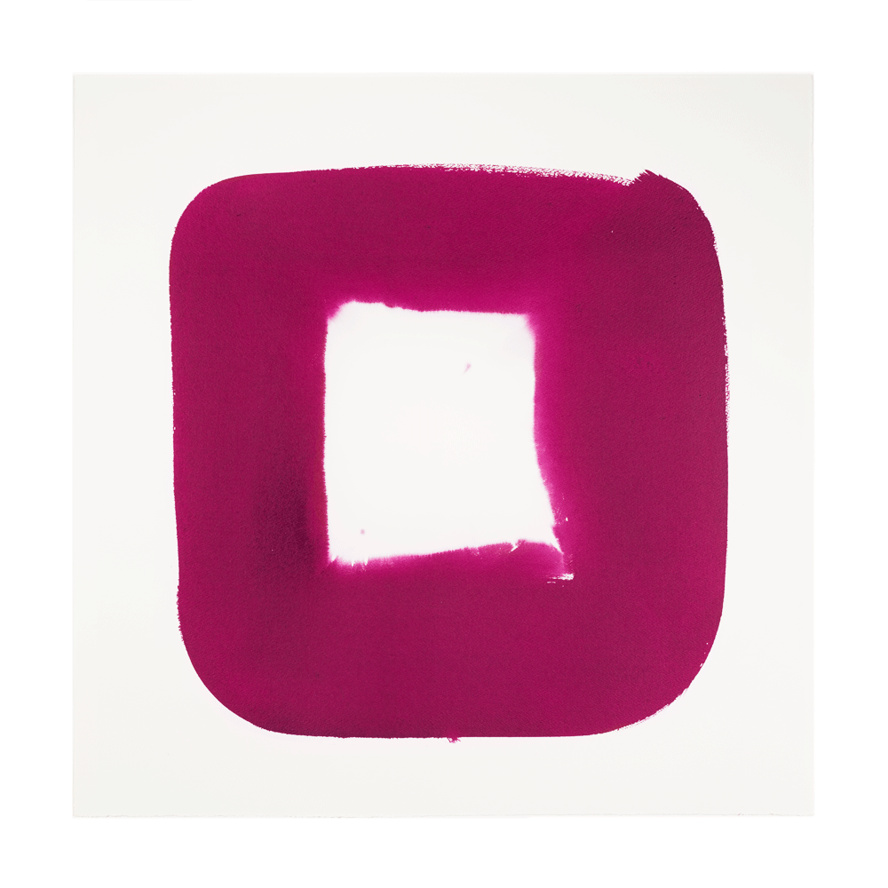  Aperture in Raspberry I, 2015 Acrylic on watercolor paper 28 x 28 inches   